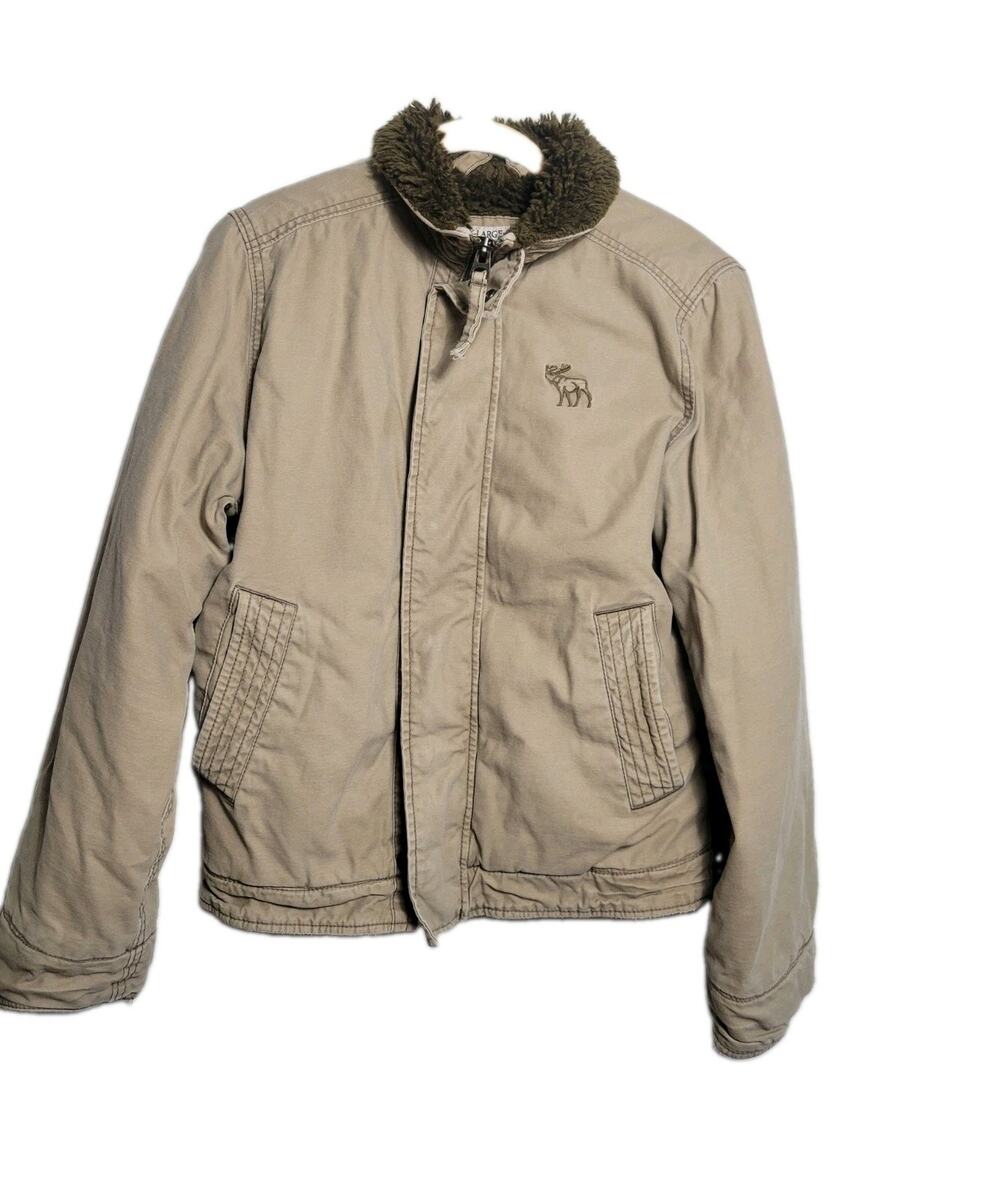 Abercrombie & Fitch Women’s Adirondack Jacket Faux Fur Lined Beige XL